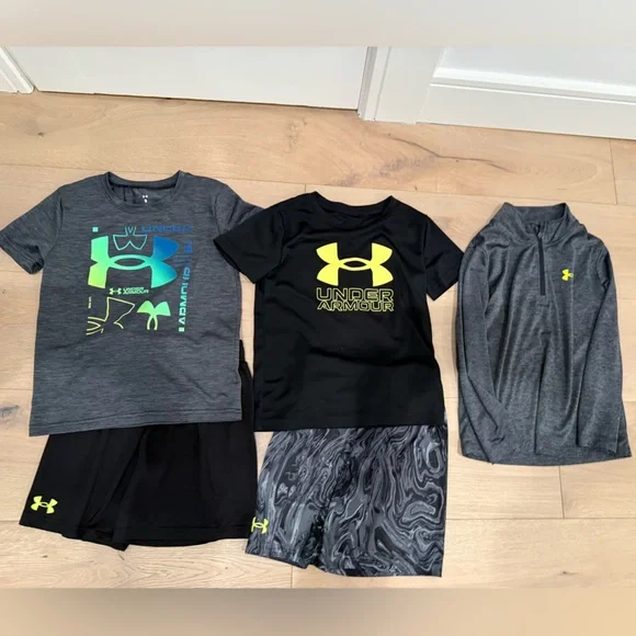 Under Armour Kids Black and Gray T-Shirt Collection size 6 - Picture 1 of 3